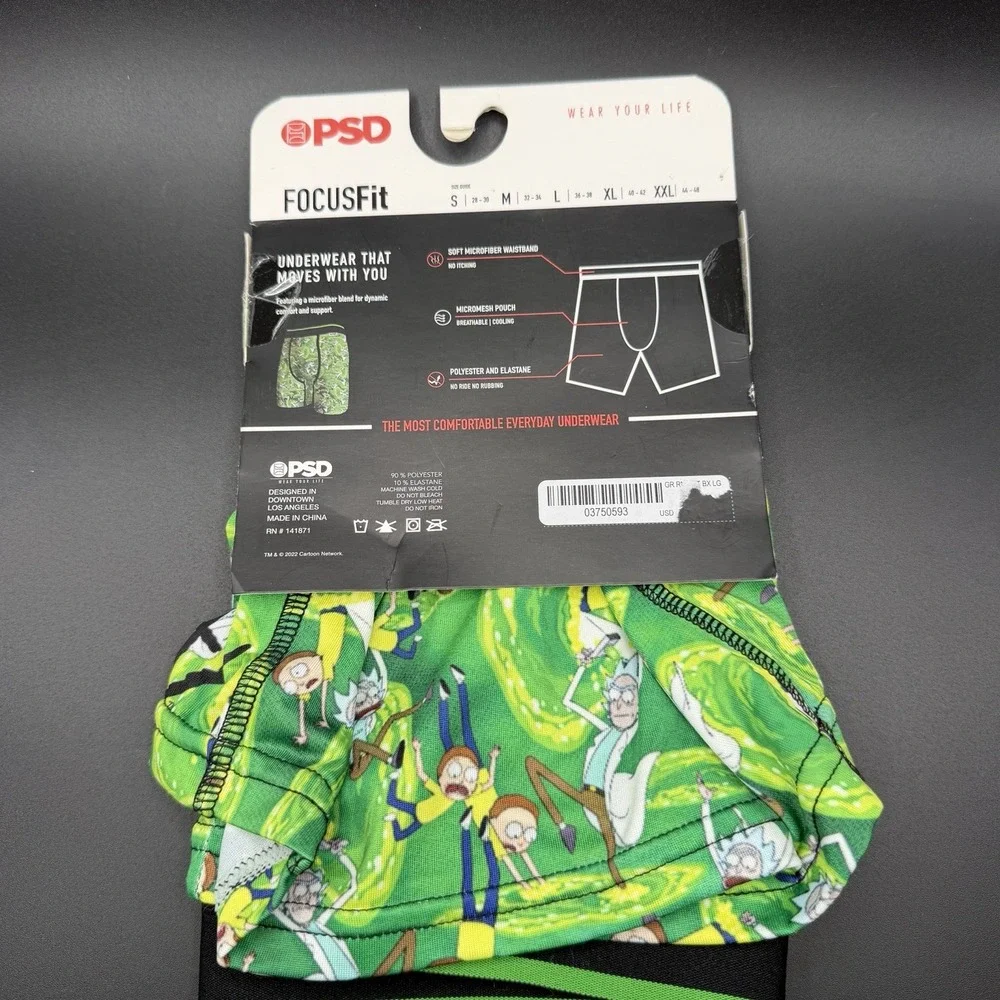 PSD Rick and Morty Underwear Boxer Briefs NEW Size L Large